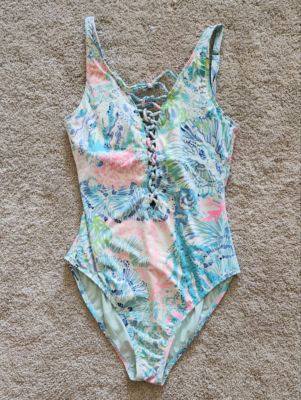 Lilly Pulitzer Women's Isle Lattice Petal floral One Piece Multicolor Size 10